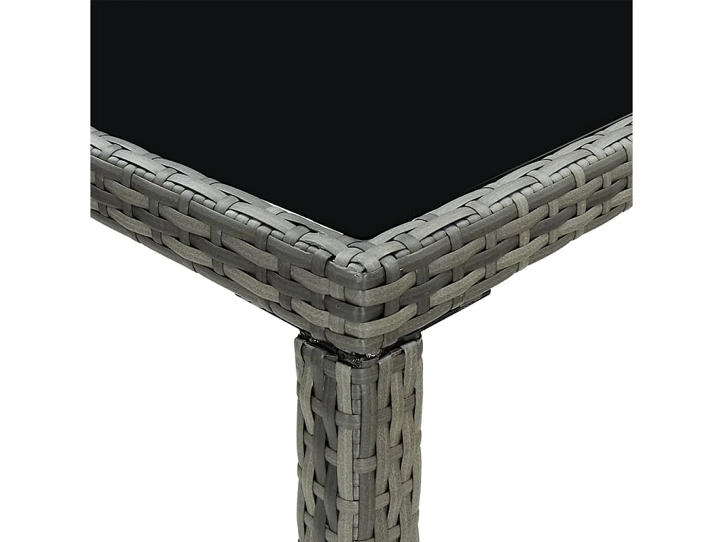 Ensemble de bar de jardin 7 pcs et coussins Résine tressée Gris 5