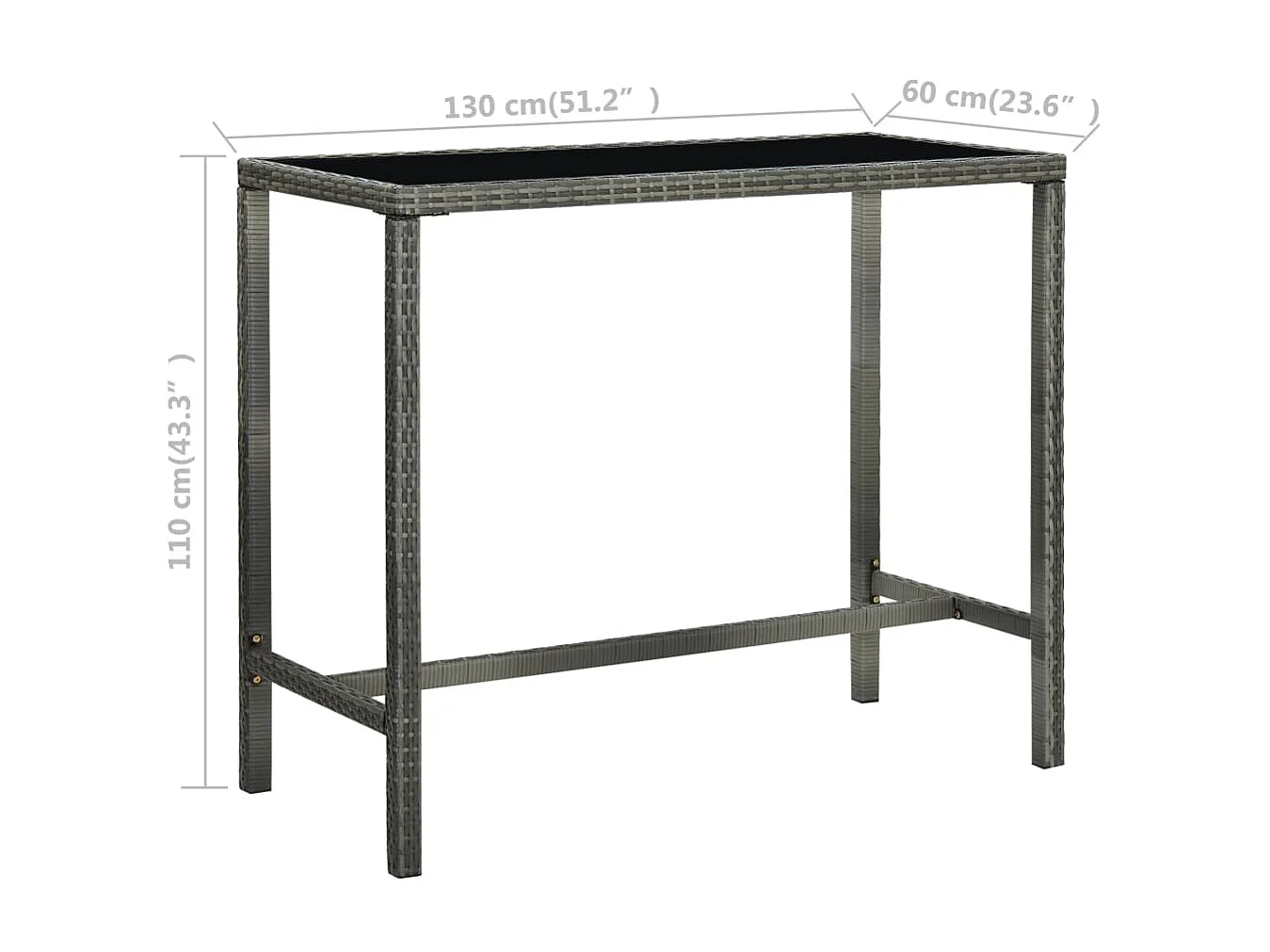 Ensemble de bar de jardin 7 pcs et coussins Résine tressée Gris 5