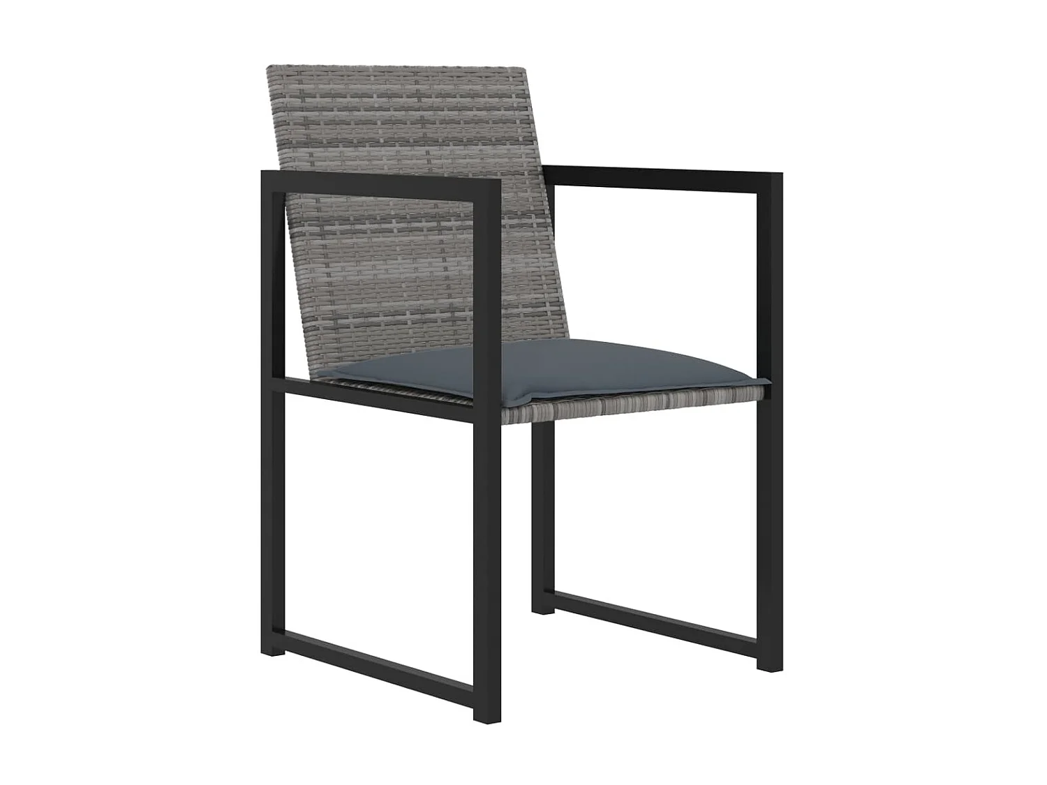 Mobilier à dîner de jardin 7pcs et coussins Résine tressée Gris 3