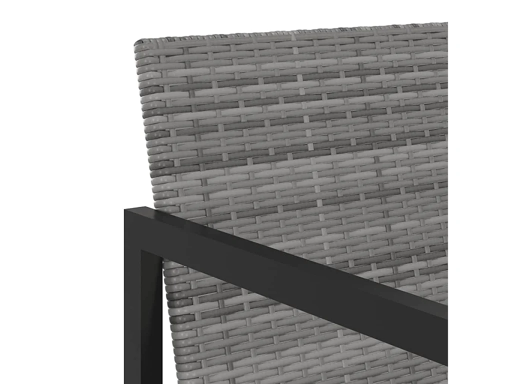 Mobilier à dîner de jardin 7pcs et coussins Résine tressée Gris 3