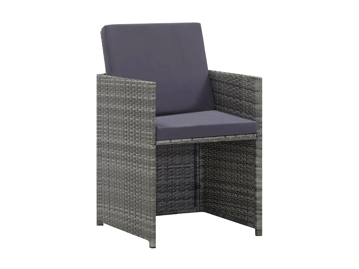 Salon de jardin 13 pcs Résine tressée bois d'acacia Anthracite