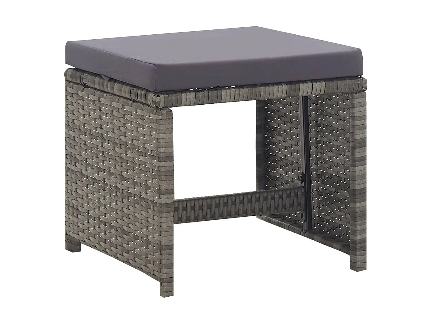 Salon de jardin 13 pcs Résine tressée bois d'acacia Anthracite