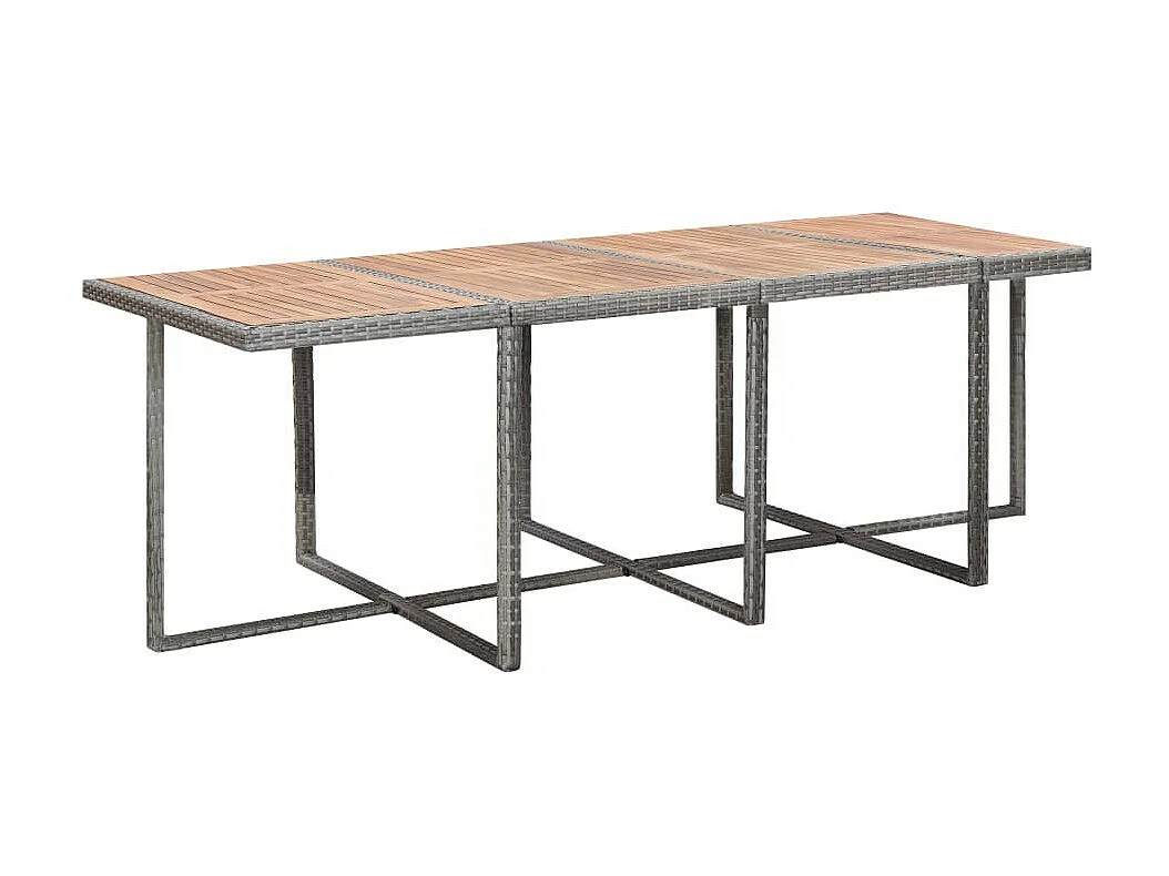 Salon de jardin 13 pcs Résine tressée bois d'acacia Anthracite