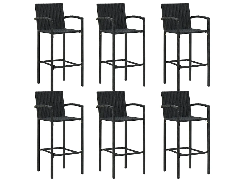 Ensemble de bar de jardin 7 pcs Noir 2