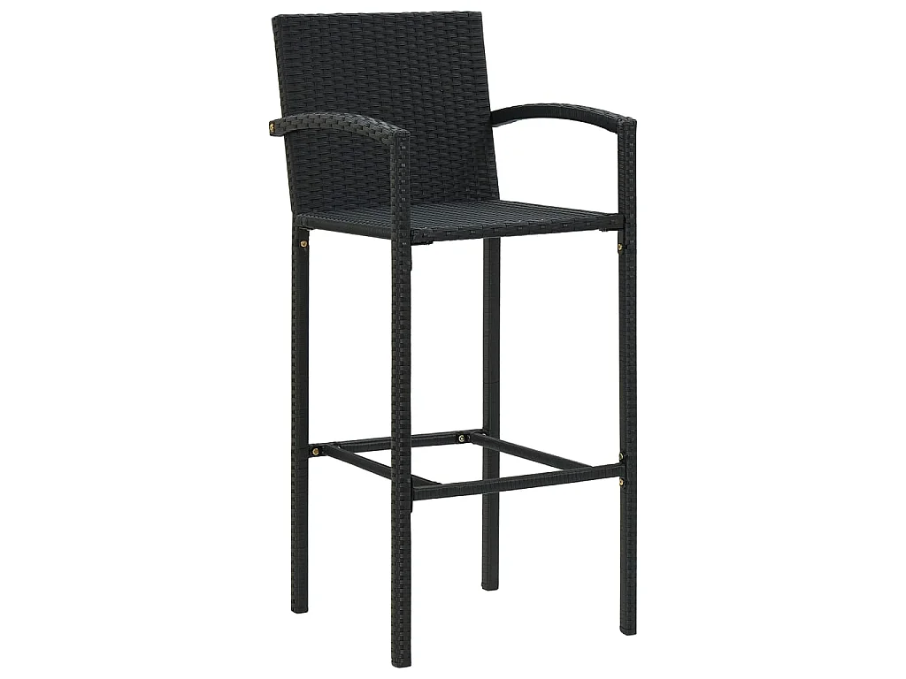 Ensemble de bar de jardin 7 pcs Noir 2