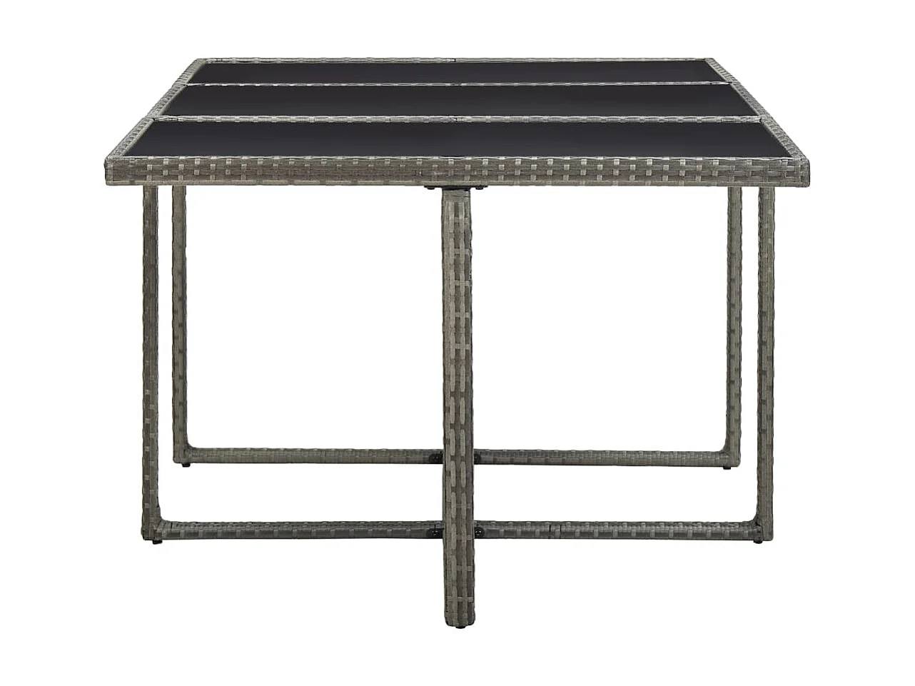 Mobilier à dîner de jardin 11pcs et coussin Résine tressée Gris 2