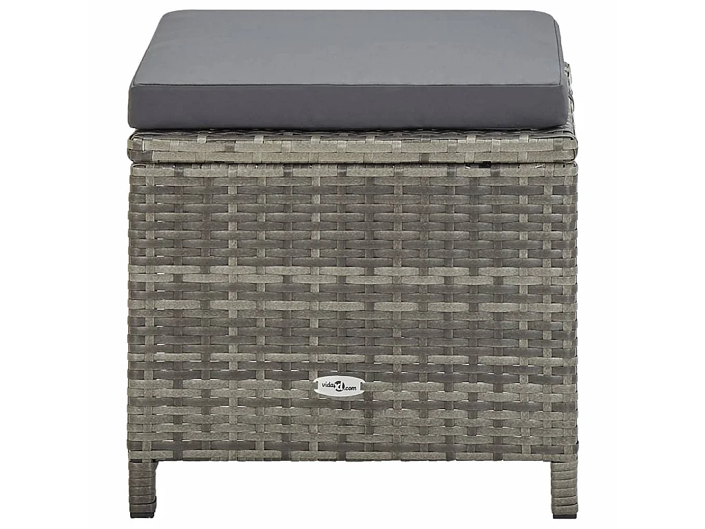 Mobilier à dîner de jardin 11pcs et coussin Résine tressée Gris 2