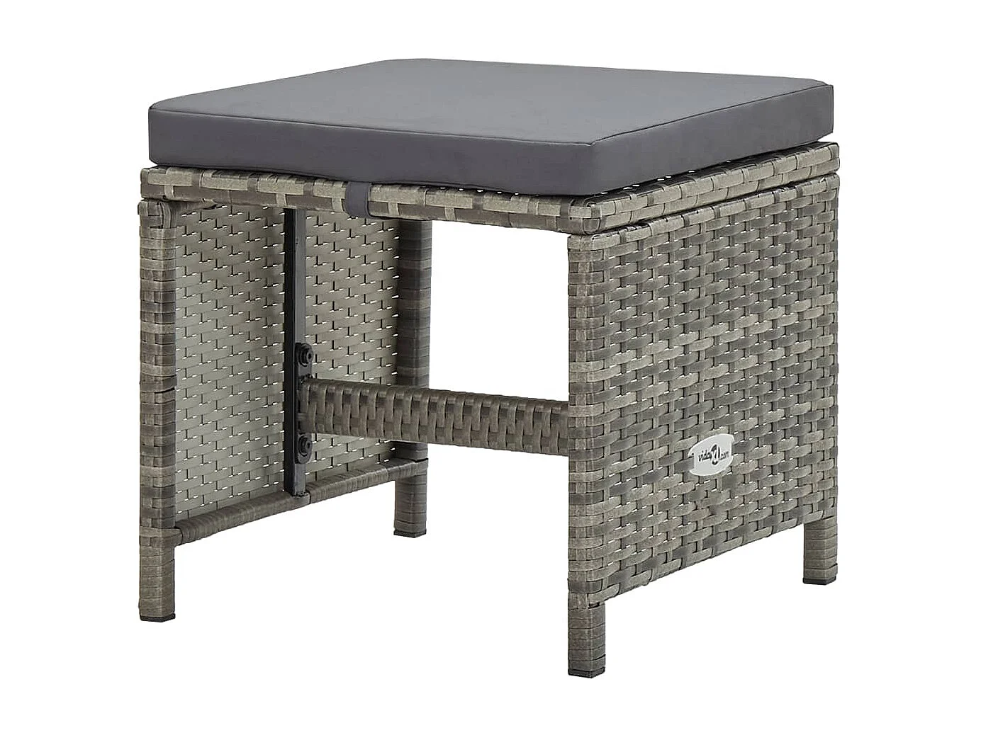 Mobilier à dîner de jardin 11pcs et coussin Résine tressée Gris 2