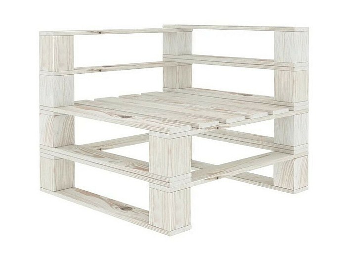 Fauteuil de jardin palette pin massif blanc Myree