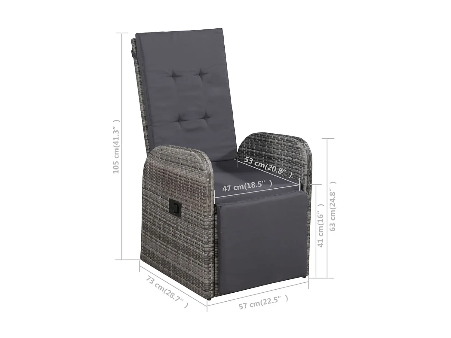 Ensemble de salle à manger de jardin 7 pcs Gris 19