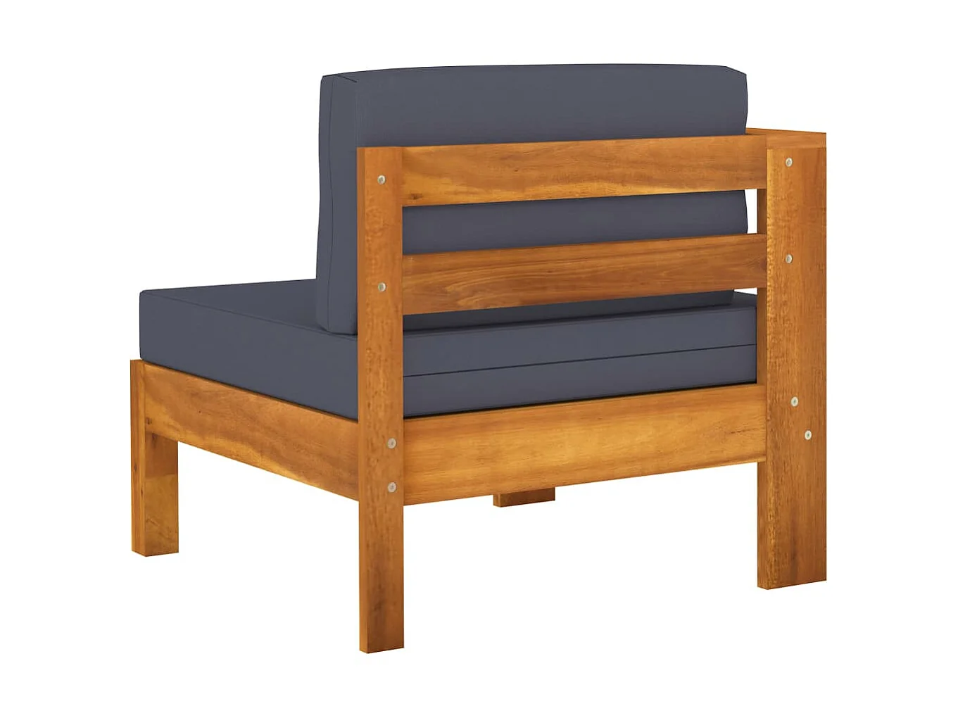 Salon de jardin 6 pcs avec coussins gris foncé Bois d'acacia 2