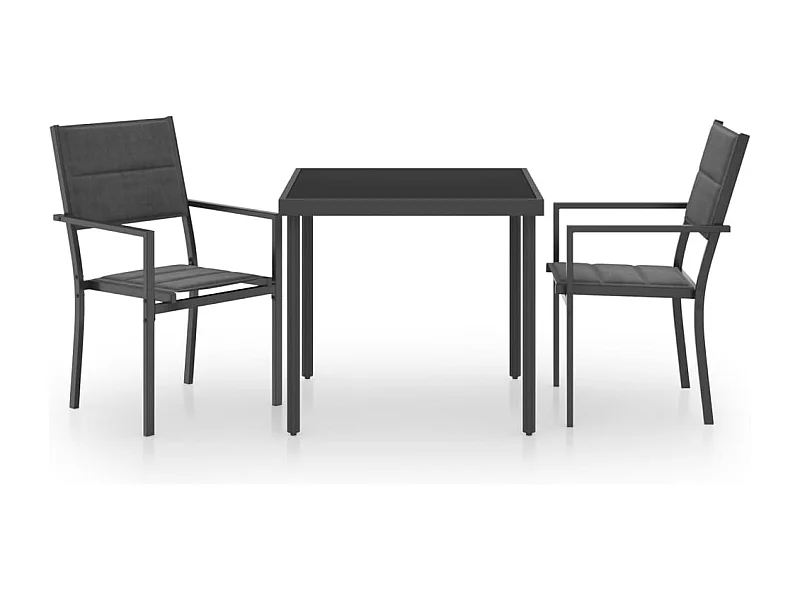 Mobilier de salle à manger d'extérieur 3 pcs Acier 2