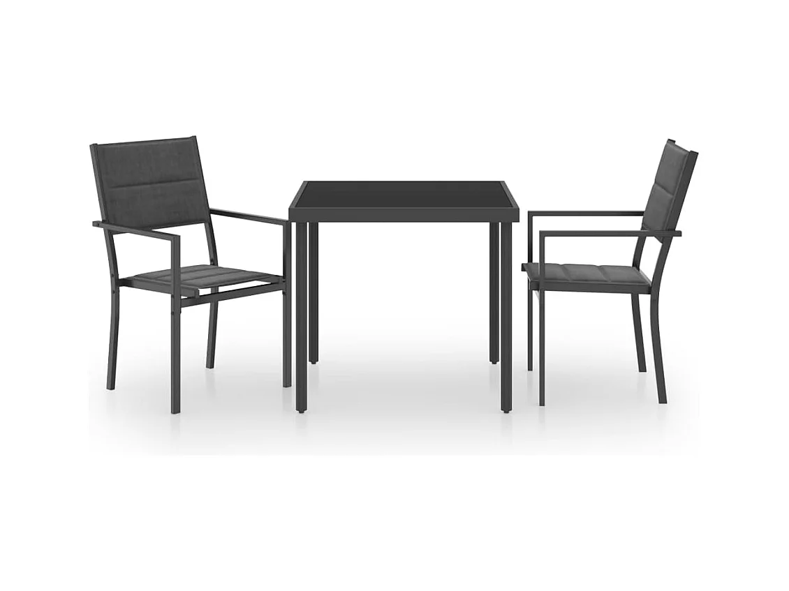 Mobilier de salle à manger d'extérieur 3 pcs Acier 2