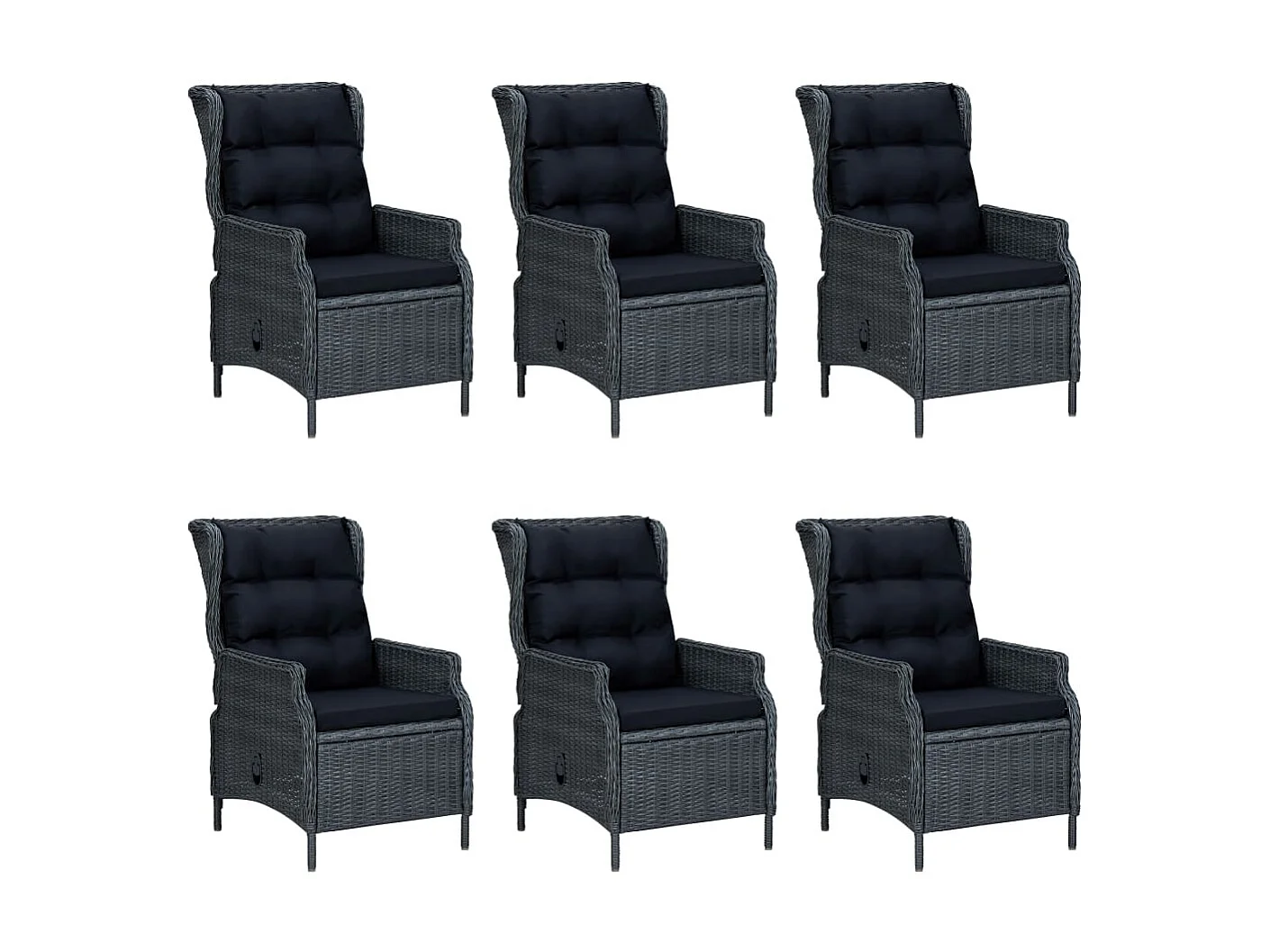 Mobilier à dîner 7 pcs avec coussins Résine tressée Gris foncé 2