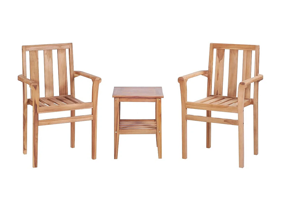 Ensemble de bistro 3 pcs Teck solide