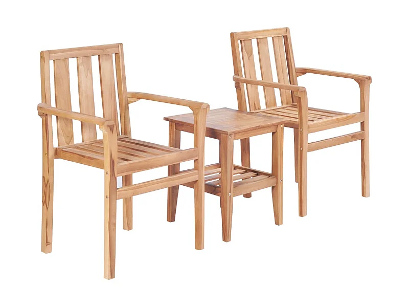 Ensemble de bistro 3 pcs Teck solide