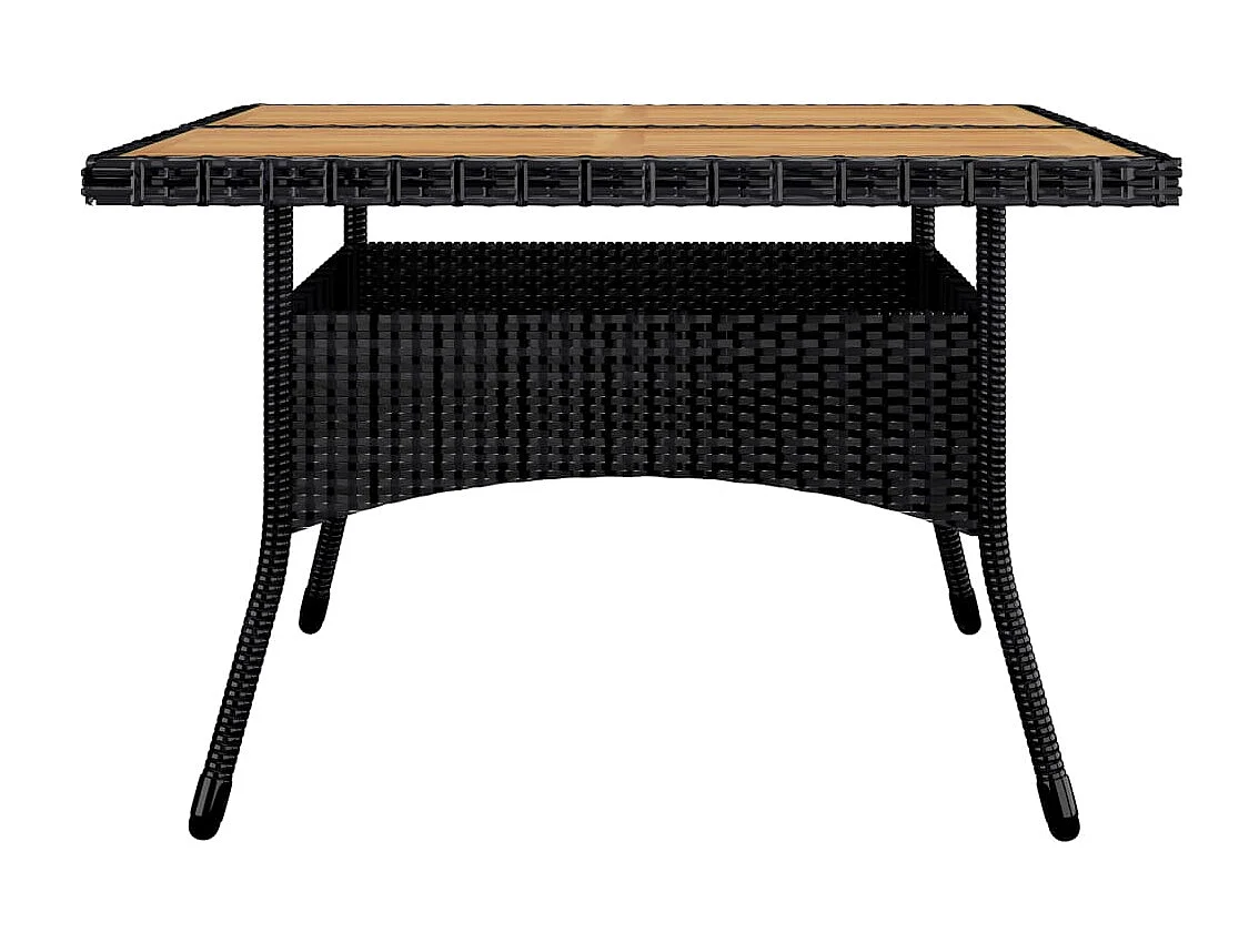 Ensemble à dîner de jardin 9 pcs Résine tressée et acacia Noir 3