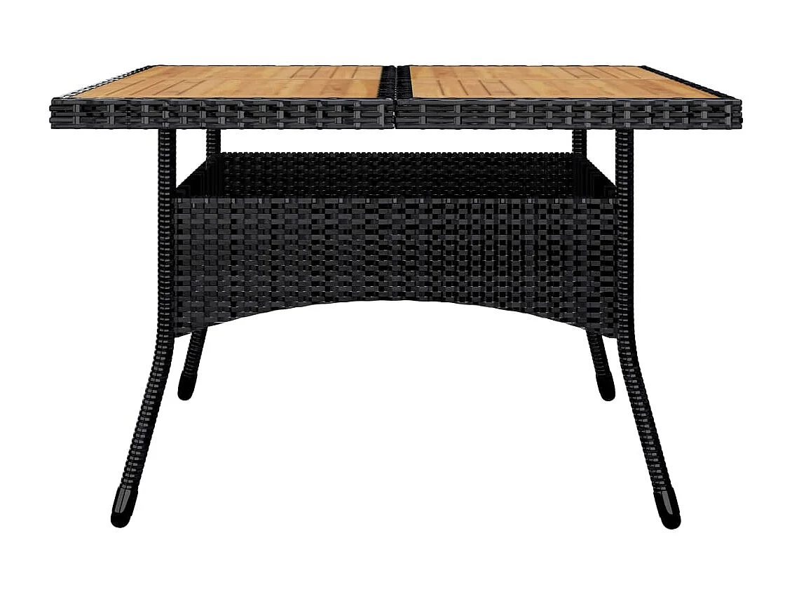 Ensemble à dîner de jardin 9 pcs Résine tressée et acacia Noir 3