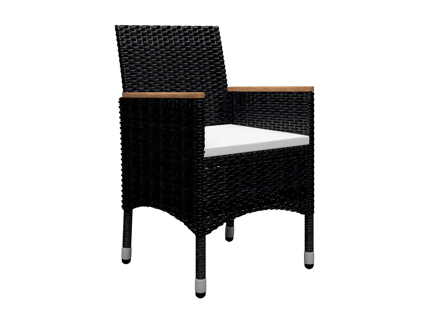 Ensemble à dîner de jardin 9 pcs Résine tressée et acacia Noir 3