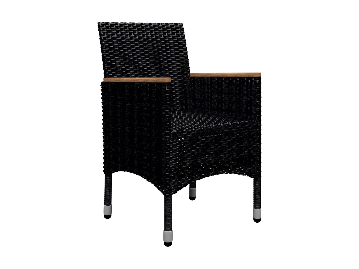 Ensemble à dîner de jardin 9 pcs Résine tressée et acacia Noir 3