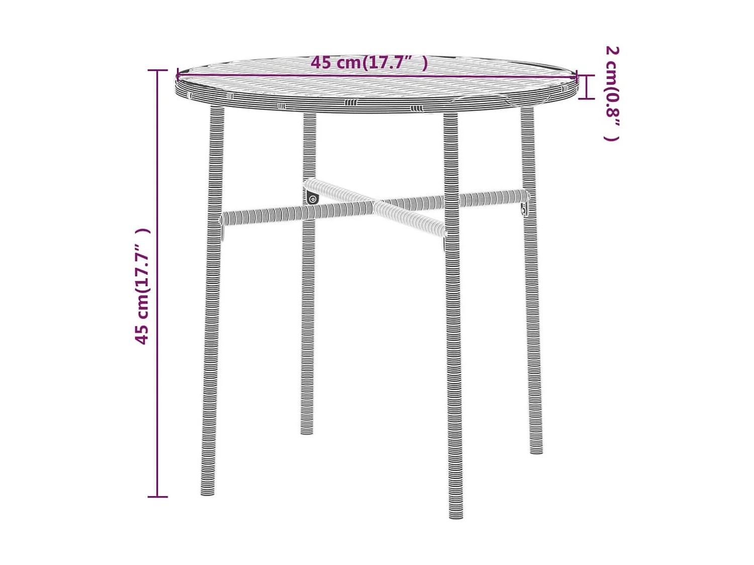 Ensemble de salle à manger de jardin 3pcs Résine tressée Marron 4