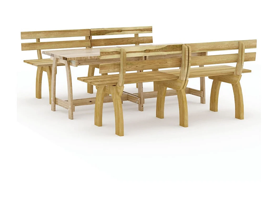 Mobilier de salle à manger de jardin 3 pcs Bois de pin imprégné 4