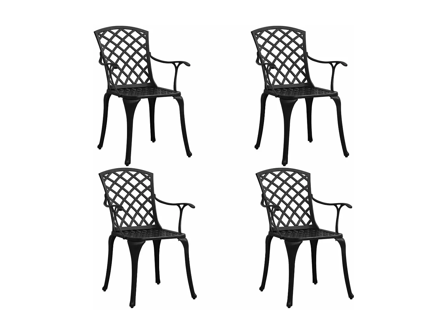 Ensemble de bistro 5 pcs Aluminium coulé Noir 3