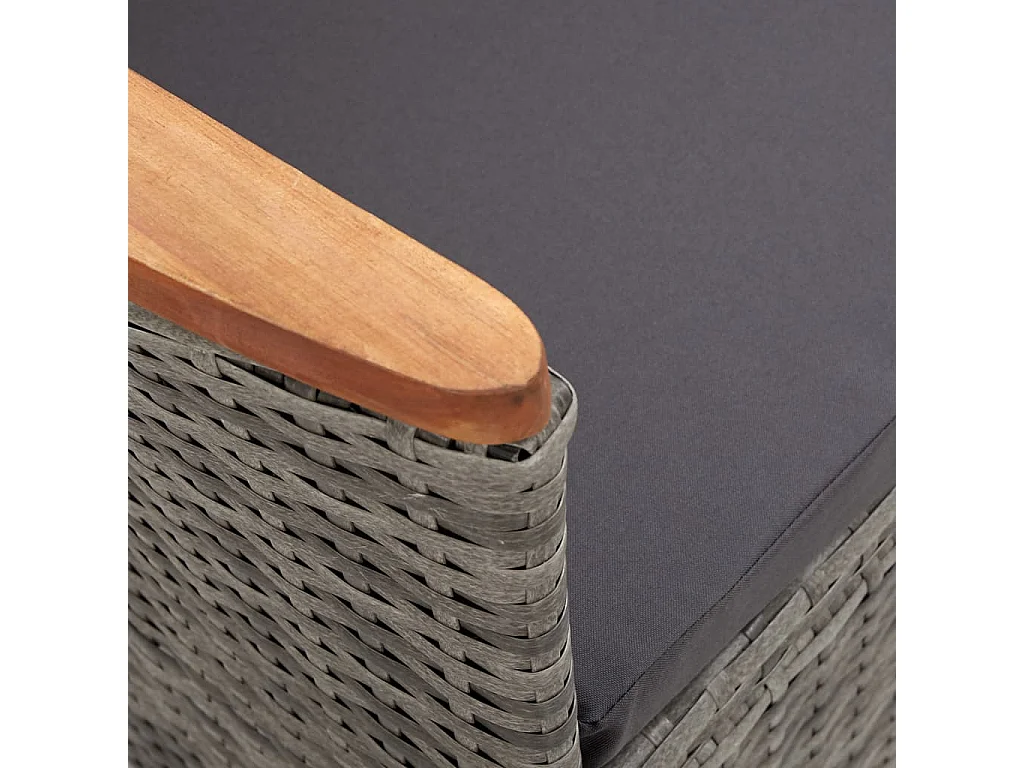 Salon de jardin 9 pcs avec coussins Résine tressée Gris 39