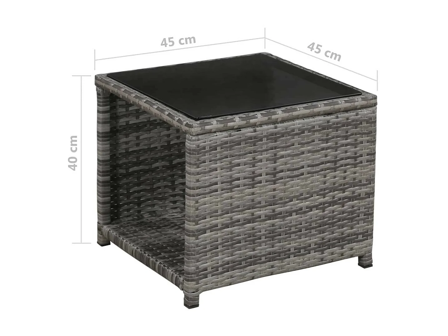 Mobilier de bistro 3 pcs avec coussins Résine tressée Gris