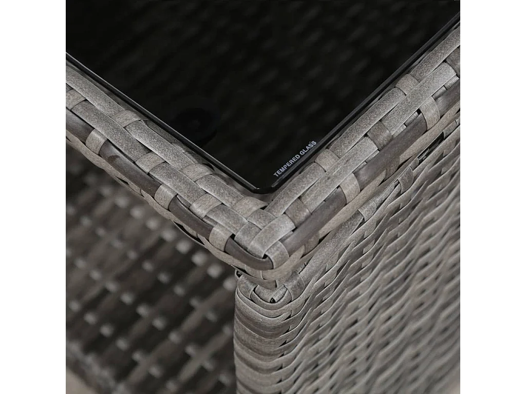 Mobilier de bistro 3 pcs avec coussins Résine tressée Gris