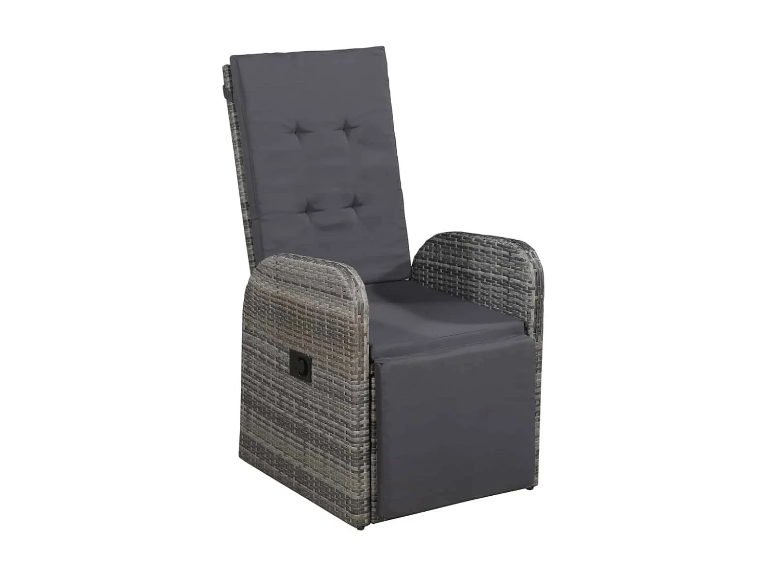 Mobilier de bistro 3 pcs avec coussins Résine tressée Gris