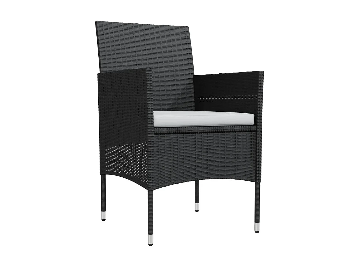 Mobilier de salle à manger de jardin avec coussins 5 pcs Noir 3