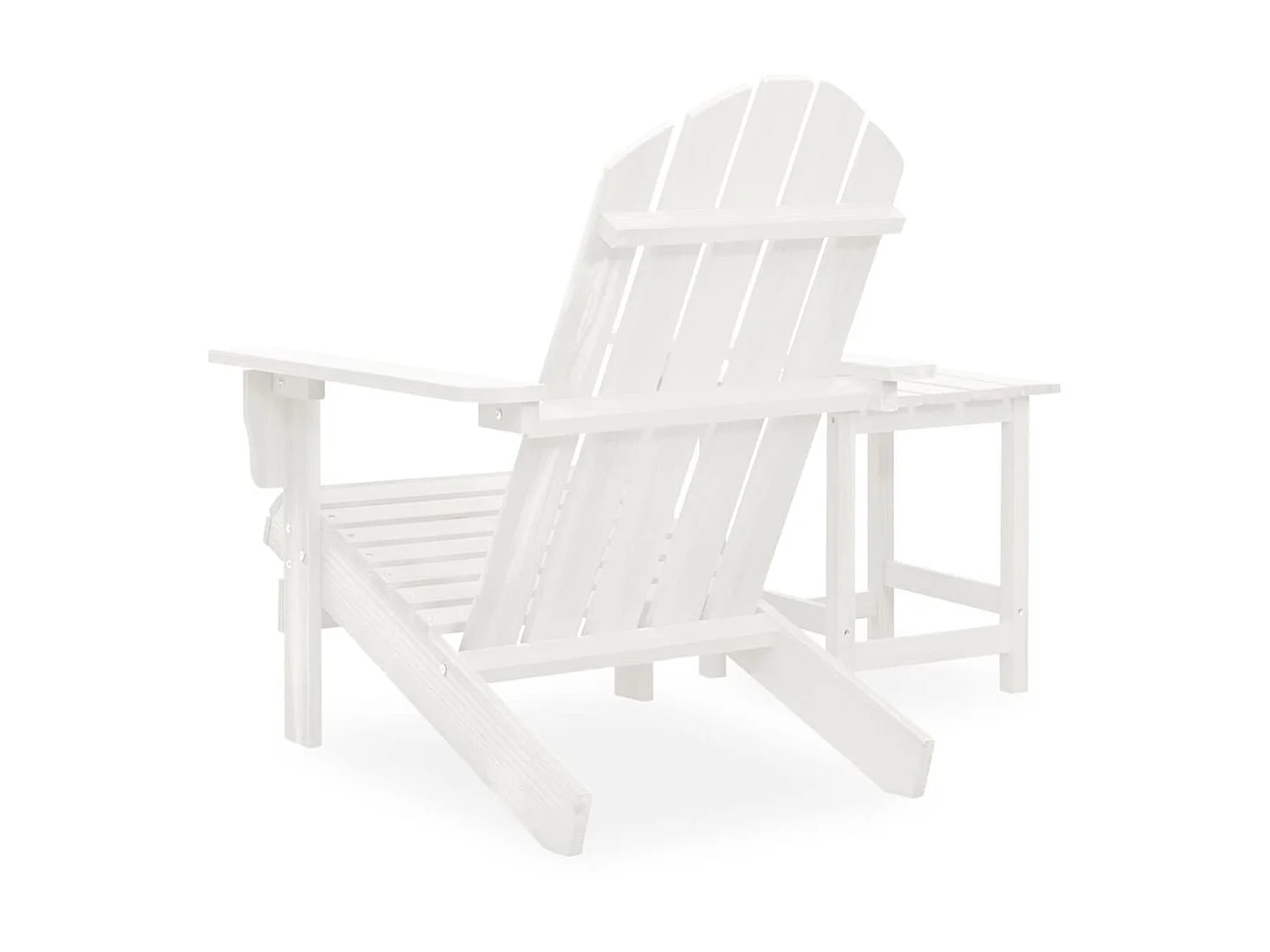 Chaise de jardin Adirondack avec table Bois de sapin Blanc