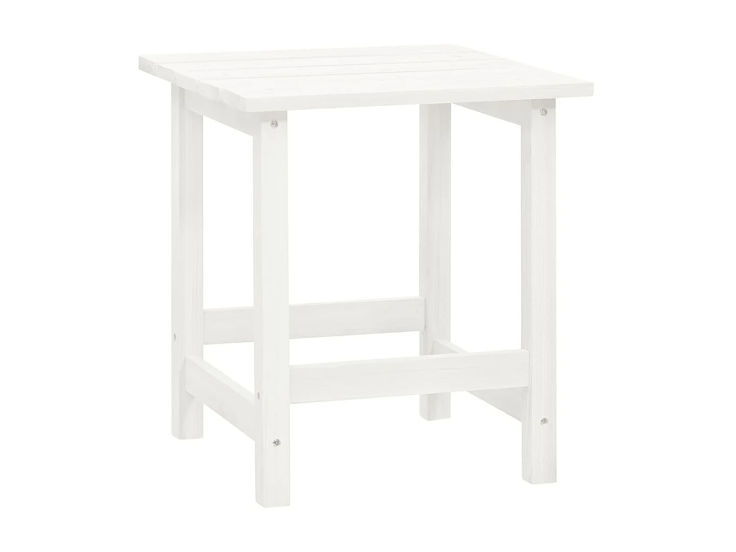 Chaise de jardin Adirondack avec table Bois de sapin Blanc