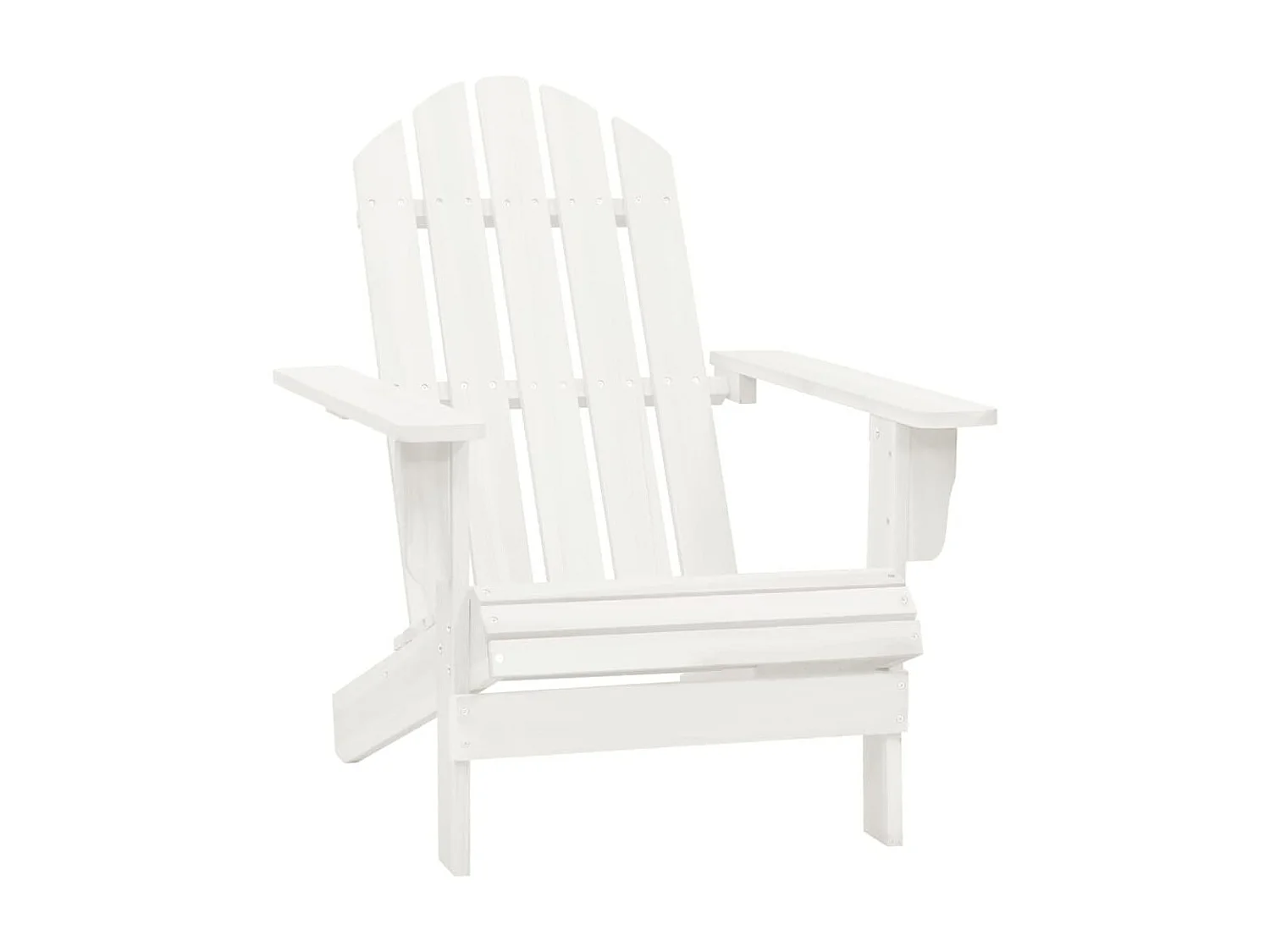 Chaise de jardin Adirondack avec table Bois de sapin Blanc
