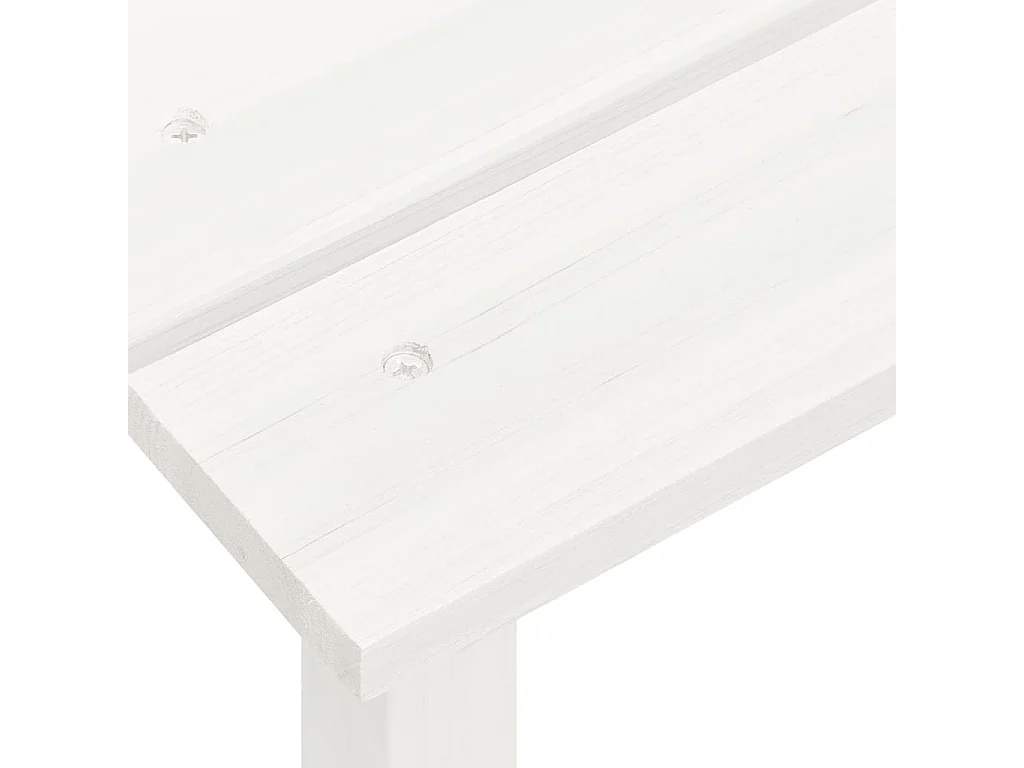 Chaise de jardin Adirondack avec table Bois de sapin Blanc