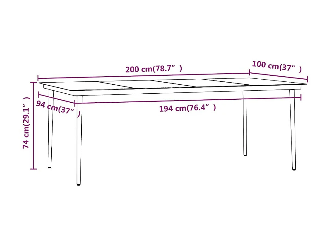 Ensemble de salle à manger de jardin avec coussins 9 pcs Noir 5