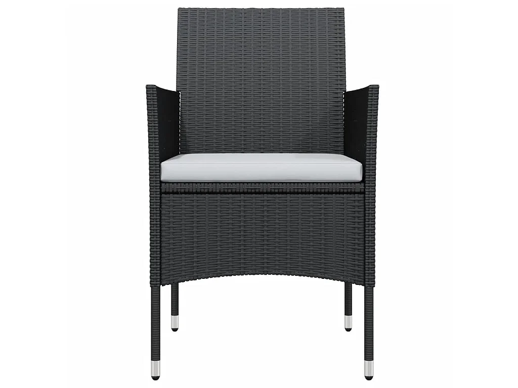 Ensemble de salle à manger de jardin avec coussins 9 pcs Noir 5