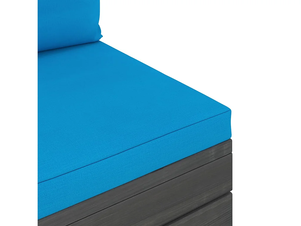 Salon palette de jardin 2 pcs avec coussins Bois de pin massif 14