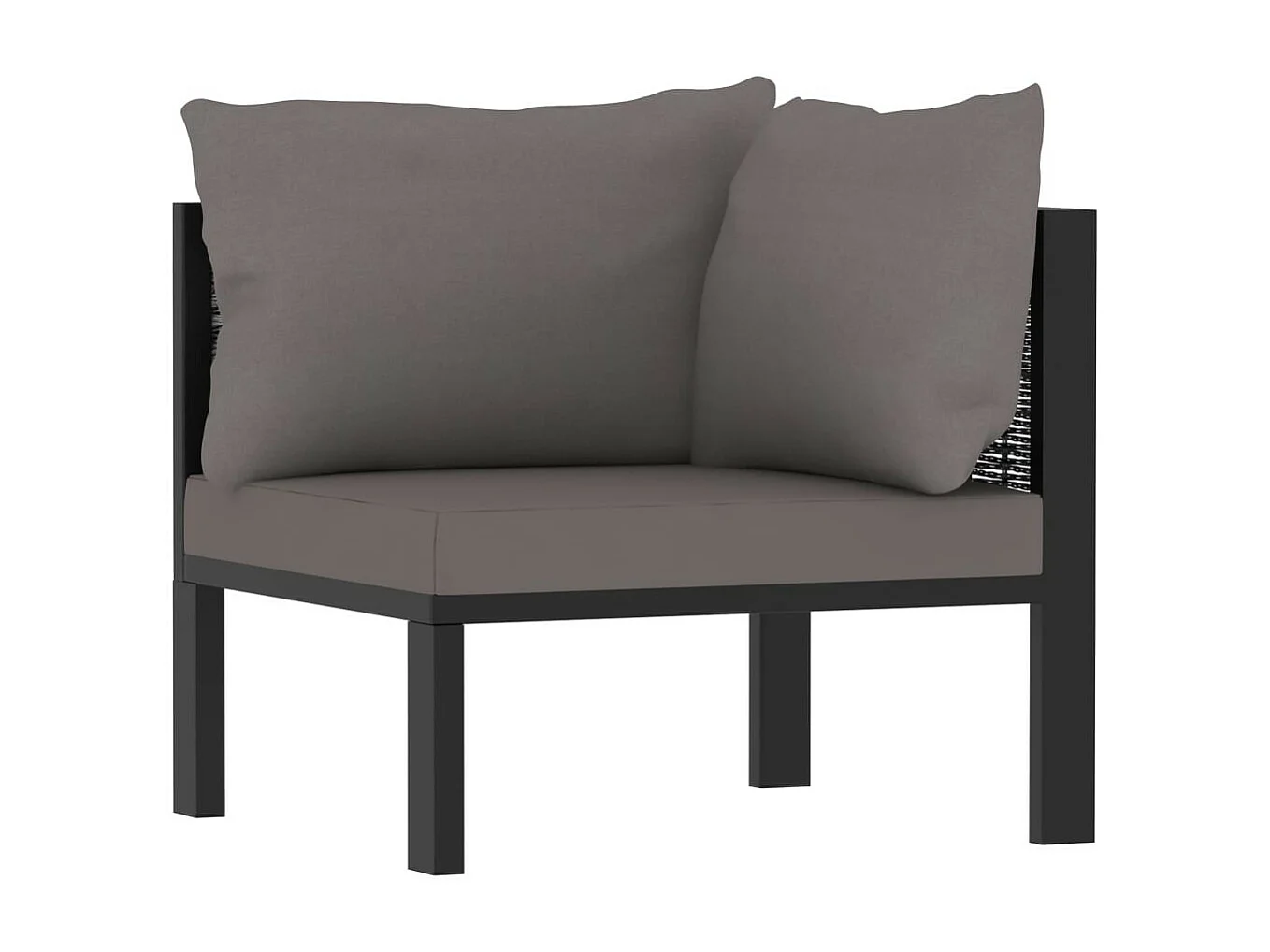 Salon de jardin 7 pcs avec coussins Résine tressée Anthracite 2