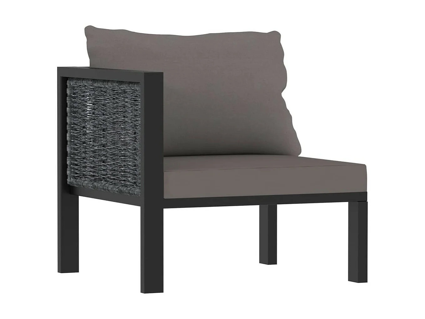 Salon de jardin 7 pcs avec coussins Résine tressée Anthracite 2