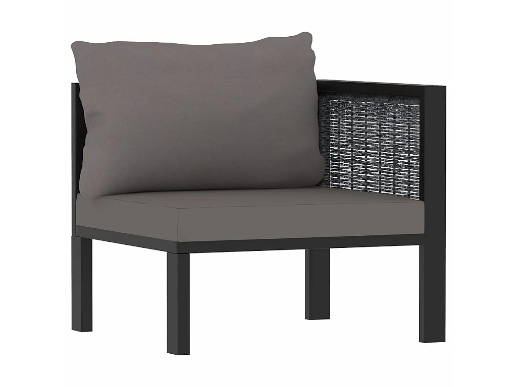 Salon de jardin 7 pcs avec coussins Résine tressée Anthracite 2