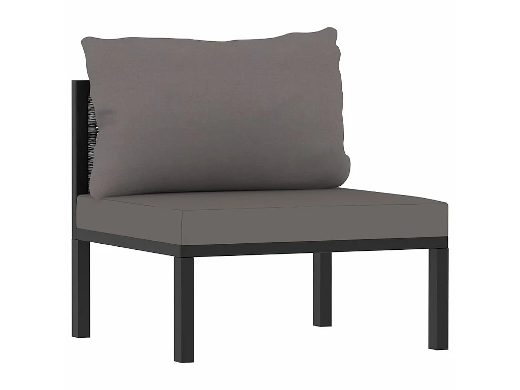 Salon de jardin 7 pcs avec coussins Résine tressée Anthracite 2