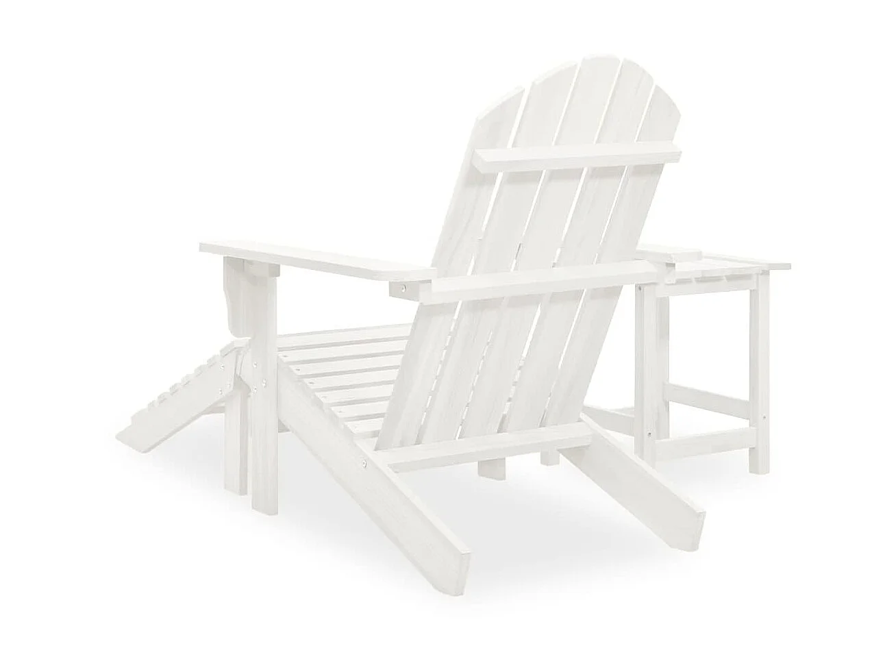 Chaise de jardin Adirondack avec pouf et table Sapin Blanc