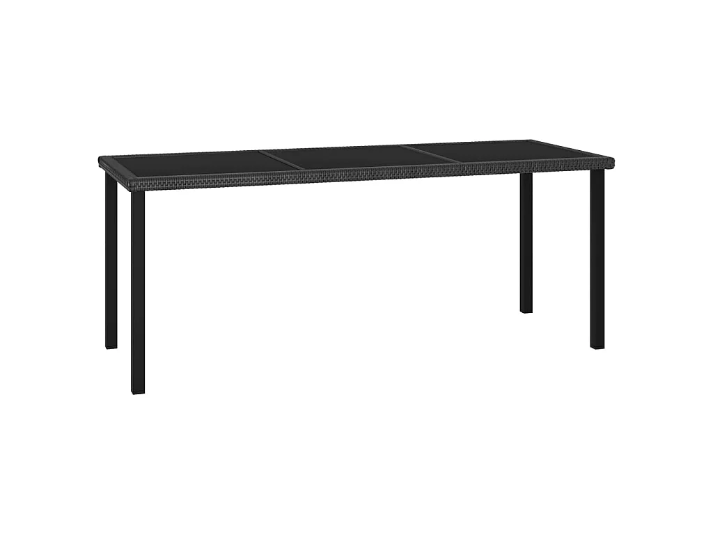 Ensemble de salle à manger de jardin 7 pcs Résine tressée Noir 3