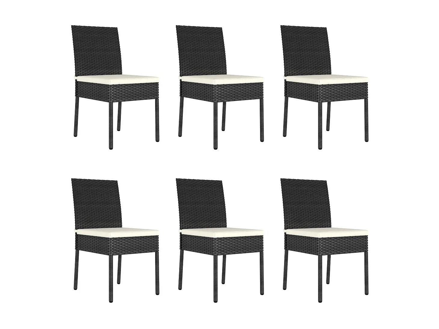 Ensemble de salle à manger de jardin 7 pcs Résine tressée Noir 3