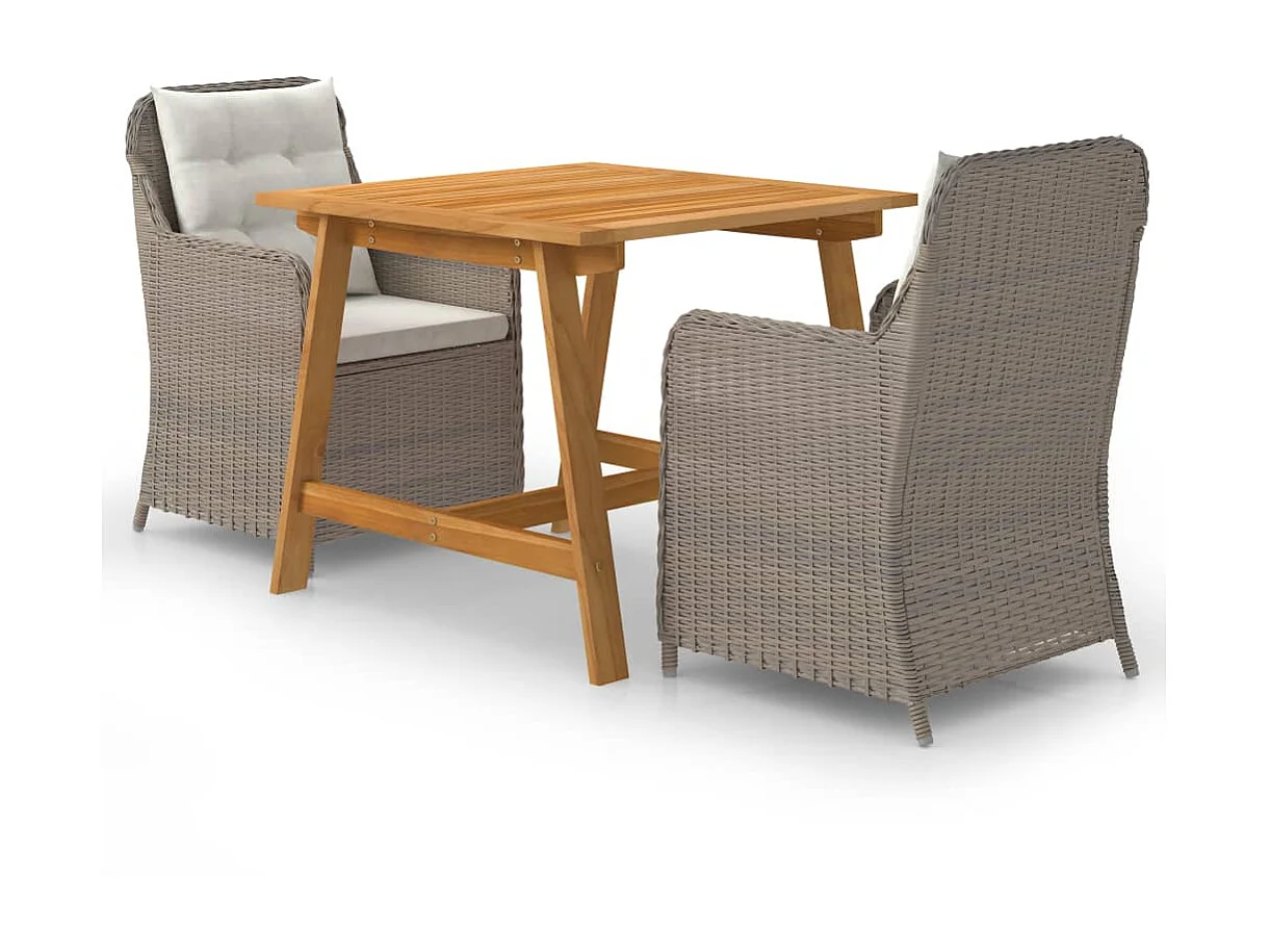 Ensemble de salle à manger de jardin 3 pcs Marron 15