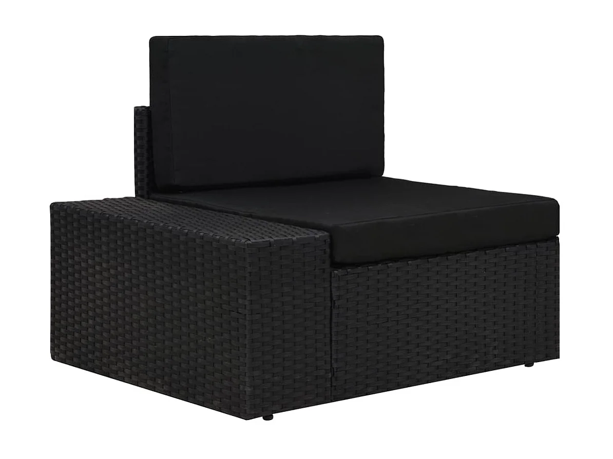 Salon de jardin 8 pcs Résine tressée Noir