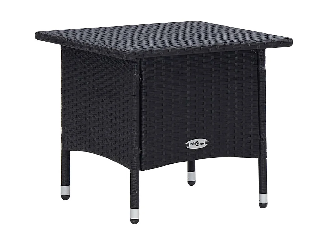 Salon de jardin 3 pcs avec coussins Résine tressée Noir 14