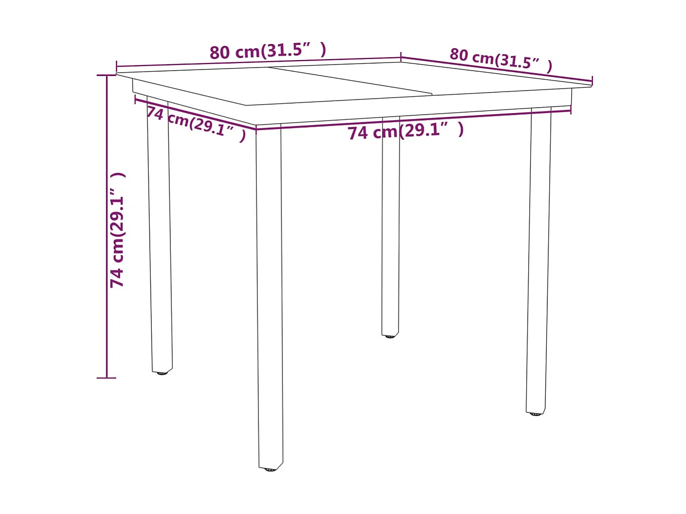 Ensemble de salle à manger de jardin 5 pcs Noir 45